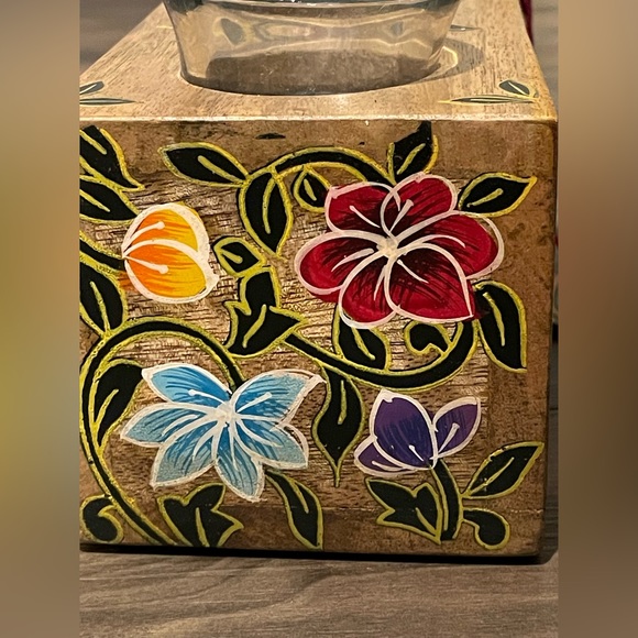 Jaipur in Bloom Tealight Holder NWT Floral Peacock Decor - Picture 13 of 13